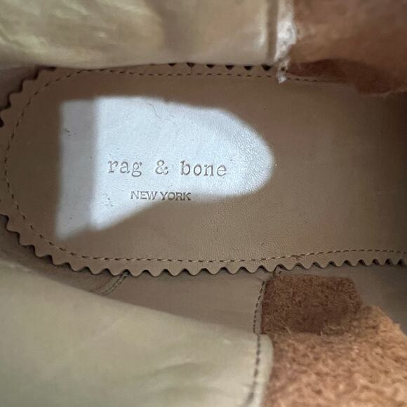 Rag & Bone Margot Leather Ankle Boot Tan Block Heel Side Zipper Womens Size 38.5 - Picture 7 of 8